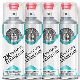 ERA Paints 2K High Gloss Automotive Clear Coat Spray/Aerosol Can – Professional Quality & Finish - Easy to Use – Best Value (4 pack)