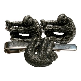 Sloth Cufflinks and Tie Bar Slide Gift Set 435