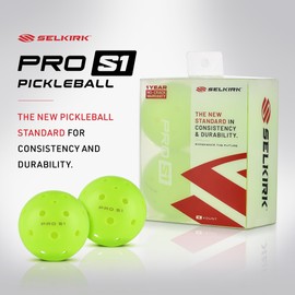 Selkirk Sport Pro S1 Ball | Crack-Resistant | 38 Hole Outdoor Pickleball Balls | USAPA Approved Pickle Ball for Tournament Play | Advanced Aerodynamics | 4 Pack Pickleballs