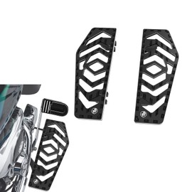 POWER JAMES Aluminum Black 13.5" L * 5.0" W Big Rider's Driver's Floorboard Foot Pedal Footboard Fits for Harley Davidson Touring FLHX,FLHR, FLHX, FLTR, 2012-16 FLD and 86-2017 FL Softail- (Black)