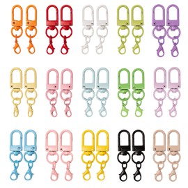 Sxutop 30 Stück Bunte Hummer Haken Mini Schlüsselanhänger Ringe Karabinerhaken Schlüsselanhänger 360° Drehbar Karabinerverschlüsse Hummerhaken für DIY Tasche Schlüsselband Rucksack Gurt Zubehör