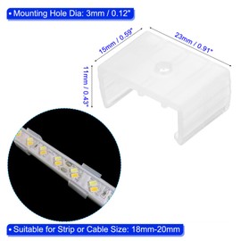 MACHSWON LED Strip Light Clips 40Pcs Mounting Bracket Fixing Clips Plastic Clamp Holders with Screws for 18mm-20mm Neon RGB Light Cable Ribbon Translucent