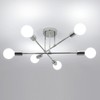 Comely Modern 6-Light Sputnik Chandelier Ceiling Lights, Adjustable Semi-Flush Mount
