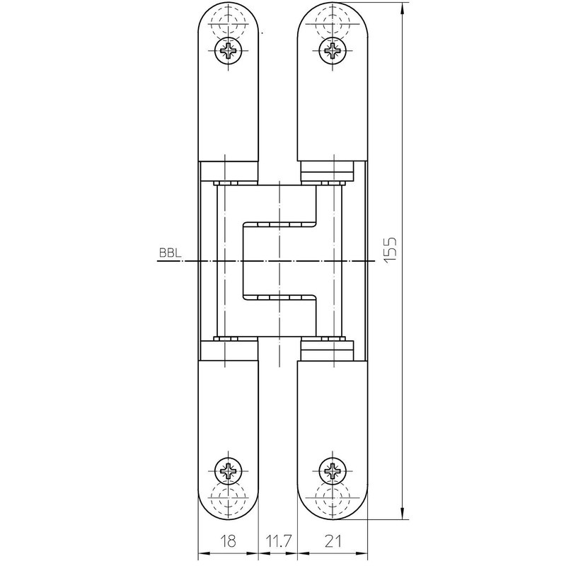 Simon Werk 5 400679 12602 Concealed Door Strap Tectus Te