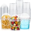 30 Pack 34 oz Clear Plastic Cups with Dome Lids