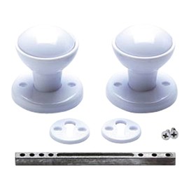 Merriway® BH01832 Plastic Mortice Cupboard Cabinet Door Knob Set - White