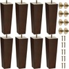 Hoteam Set of 8 Wood Furniture Legs 8 Inch Square