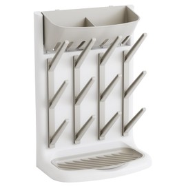 Yieach Vertical Baby Bottle Drying Rack,Space Saving Bottle Rack Dryer for Kitchen Countertop,Stand Large Baby Bottle Rack,Bottle Rack Holder for Baby Accessories,Breast Pump,Pacifiers Organizer,Grey