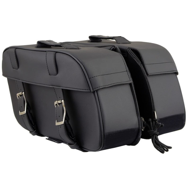 Milwaukee Leather SH57701 Black Medium PVC Zip-Off Motorcycle Saddlebag -