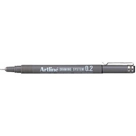 Artline, 123201, Drawing System Pen, Metal Reinforced Nib, 0.2mm, Black, 12 Pack