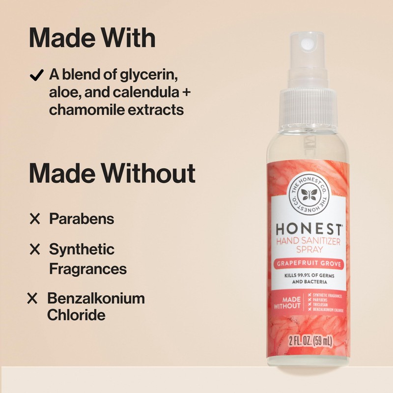 The Honest Company Plant-Based Hand Sanitizer Spray Kills 99.9% of