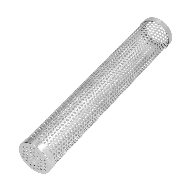 Smoker Box Cylindrical Detachable Large Capacity Fruit Wood BBQ Pellet