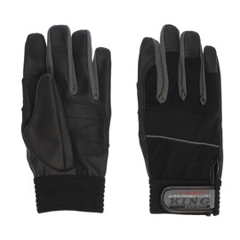 Otafuku Glove Synthetic Leather Gloves PU-KING [Synthetic Leather Upper: Polyester] K-17 Black x Gray M