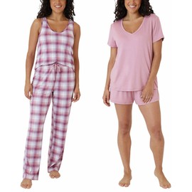Eddie Bauer Women 4-Piece Pajama Set (as1, alpha, x_l, regular, regular, Tea Rose)