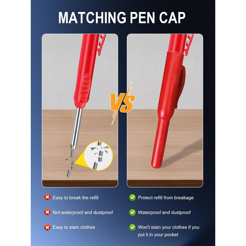3 Pack Mechanical Carpenters Pencils Built-in Pencil Sharpener with 36