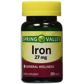 Spring Valley - Iron 27 mg, 250 Tablets by Spring Valley