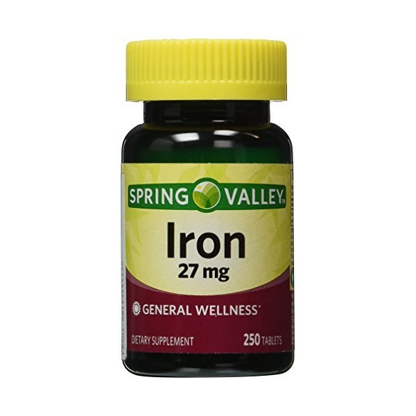 Spring Valley - Iron 27 mg, 250 Tablets by Spring Valley