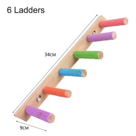 Bird Ladder Stand Interactive Frosted Stand Parakeet Toys for Parrots Birds Nature Wood Bird Perch for Cage