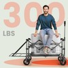 Overmont Collapsible Wagon with Tailgate - 49.2" Extended Heavy Duty