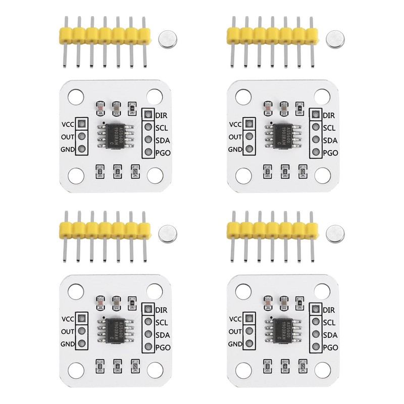 Hausdec 4Pcs AS5600 Magnetic Encoder Magnetic Induction Angle Measurement Sensor