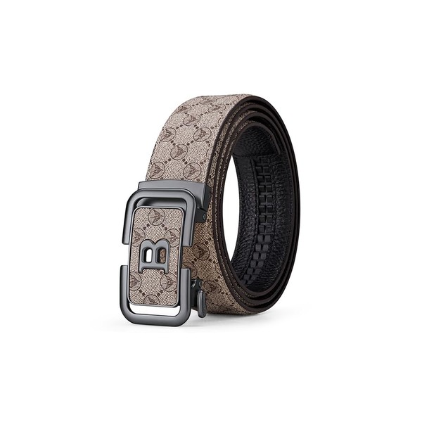 VANNANBA Leather Ratchet Designer Belts for Men with Letter Z