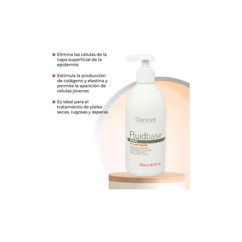 Genové Fluidbase Rederm Loción 10 % AHA, Renueva y Suaviza,