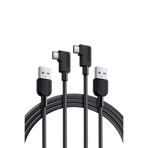 Anker USB-C & USB-A Cable (Large, Heavy Duty Nylon) 1.8m 15W USB PD Compatible with Galaxy S23 / S22 / S21 Pixel, LG and More (2 Pack)