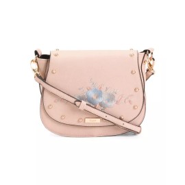 Dune London Floral Embroidery Nude Color Crossbody Handbag 6" H