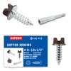 BOPOWO 100 Pcs #8-18x1/2 Self-Tapping Gutter Screws Brown Painted Slotted