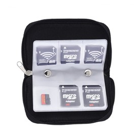 Doutop Memory Card Case for SDHC SD Cards 8 Sides 22 Slots Pouch Holder Memory Card Carrying Case (Black)