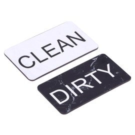 sourcing map Dishwasher Magnet Clean Dirty Sign Rectangle Black White Version, Magnetic,Easy to Slide for Dishwasher Kitchen Accessories Indication