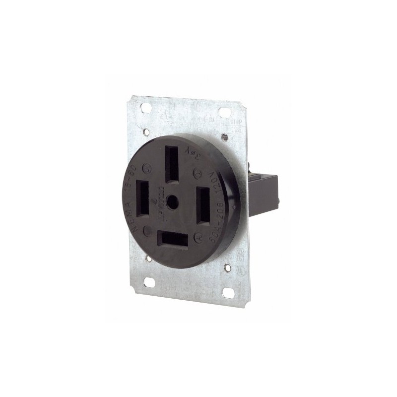 Leviton 8360 60 Amp, 120/208 Volt, Flush Mounting Receptacle, Straight