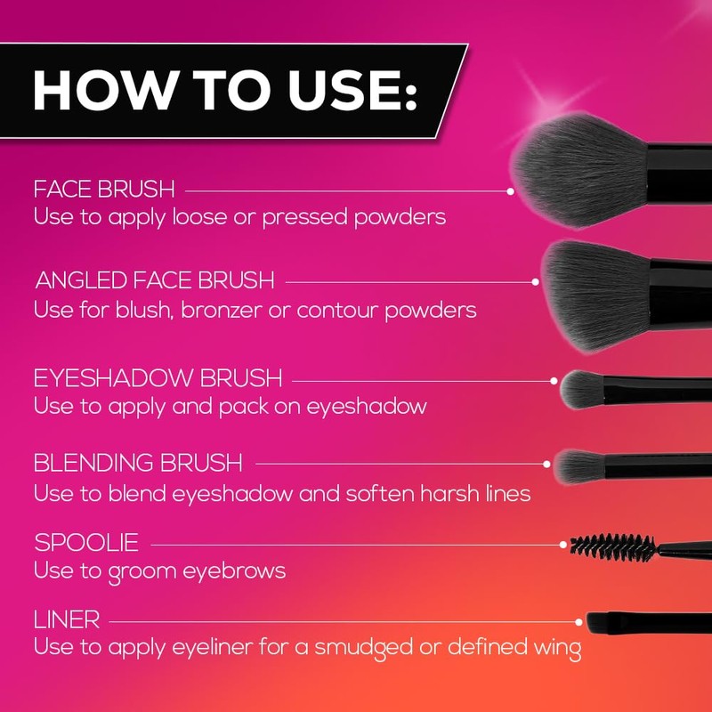 Andrea Charcoal Infused 5 piece Makeup Brush Set