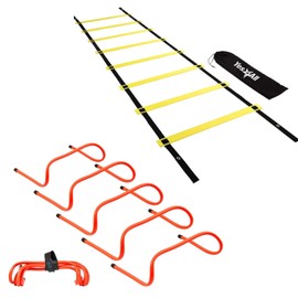 Yes4All Yes4All Speed Agility Ladder Training Equipment - 8 Rungs Included Carry Bag Speed Training Agility Hurdles Cone Set for Athletes - Speed and Agility Training Equipment
