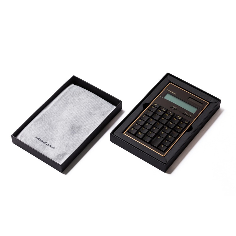 amadana LCA-704S-BR Electronic Calculator Sleeve Case Set (Brown) [Great Gift]