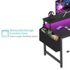 Lufeiya Small Desk with Power Outlets and LED Lights, 32