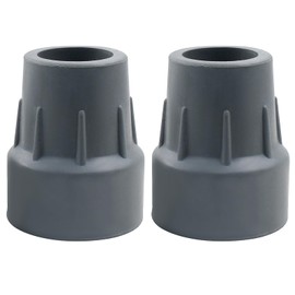 Bonsicoky 2 Pack Rubber Cane Tips 1 Inch - Thickened Heavy Duty Cane Tips - Replacement Rubber Cane Tips for Canes, Walking Sticks, Crutches, Hiking Stick - Grey