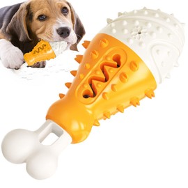 WUBAYI Dog Chew Toys for Aggressive Chewer,Dog Treat Toy for Extremely Tough Medium and Large Dogs,Natural Rubber Teething Toy for Dogs to Chew and Chase and Fetch (Orange)