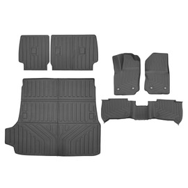 powoq 5 Seats Floor Mat Compatible with 2025 Toyota 4Runner Cargo Mat (Not for Hybrid EV) Floor Liner TPE Trunk Liner Back Seat Protector Replacement for 2025 Toyota 4Runner Accessories
