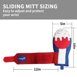 Baseball Sliding mitt, Sliding Mitt for Youth, Baseball Softball Glove for Hand Protection, Breathable and Durable, Adjustable Elastic Wrist Strap, Ambidextrous Design (Flag, Youth)