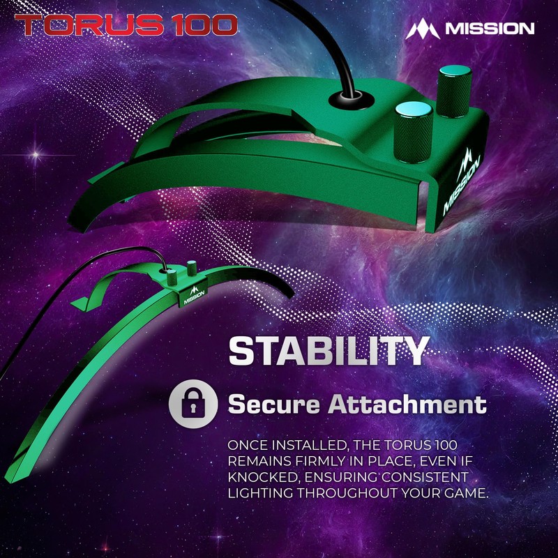 Mission Darts TOR100 Torus 100 Dartboard LED Foldable Portable Dartboard