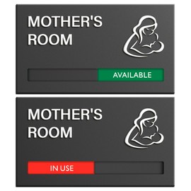 Conference Room Office Door Signs with Slider, Do not Disturb Door Sign, In Use Available Privacy Sign, In Session Door Sign for Room Status Black (9" x 5")