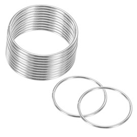 M METERXITY 12-Pack Dream Catcher Rings,2 Inch Metal Round Shape Macrame Wreath Floral Ring Hoop for Home/Valentine/DIY Craft/Wedding/Wall Hanging Decorations [White Silver]