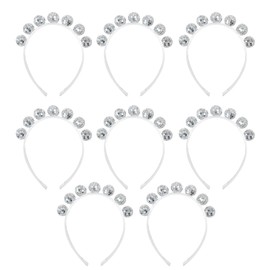 HYXITVCG 8Pcs Disco Ball Headband for Women Vintage Silver Disco Headband for Women Shiny Mirror Ball Party Hair Accessories for Birthday Party New Years Eve Last Disco Accessories