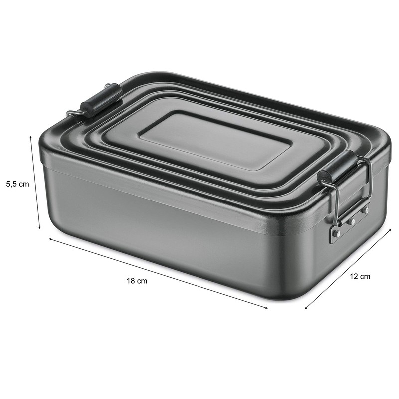Lunch Box Alu anthra 18x12x5cm
