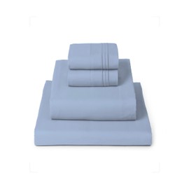 Mellanni King Sheets Set - 4 PC Iconic Collection Bedding - Hotel Luxury, Extra Soft, Cooling Bed Sheets - Wrinkle, Fade, Stain Resistant (King, Sky Blue)