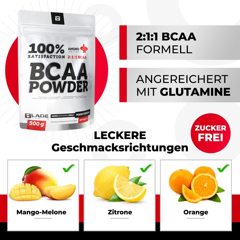 BLADE Series 100% BCAA Powder + Glutamine 500g - Amino