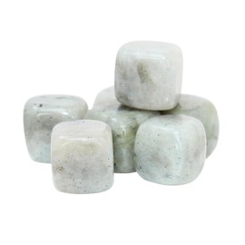 Labradorite Crystal Dice Set - 7 Pieces 1.3 cm Natural Stone Energy Cube - Decorative Stones for Chakra Meditation Reiki Office Home