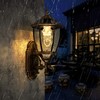 Lovefindahome Solar Wall Lamp with Light Sensor, Waterproof Outdoor Led