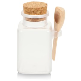 ABOOFAN 6Pcs Bath Salt Storage Bottles with Cork and Spoon Frosted Transparent Jars for Cosmetics and Travel for Bath Salts and Talcum Powder Multipurpose Container